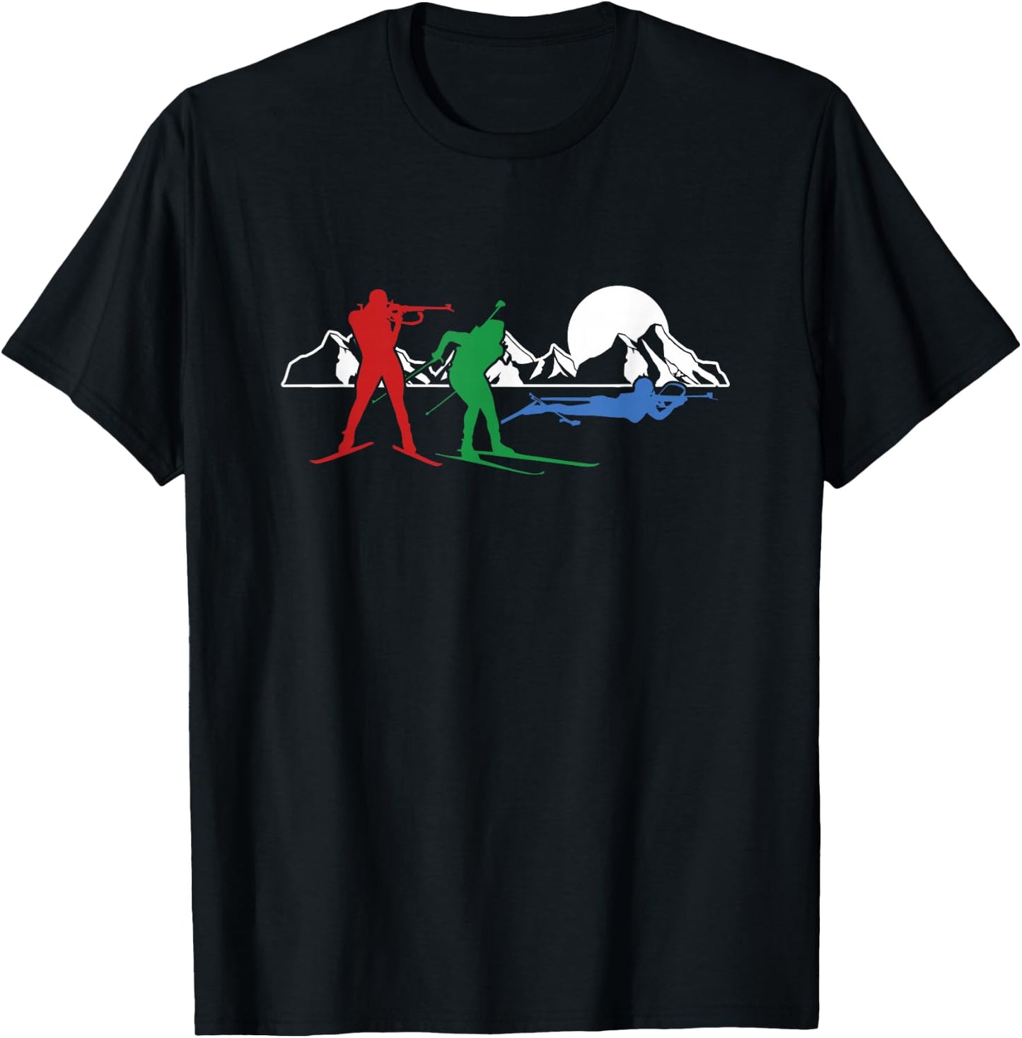 Biathlon Ski Winter Sports Cross Country Skiing Snow Gift T-Shirt - T-Shirt | Black