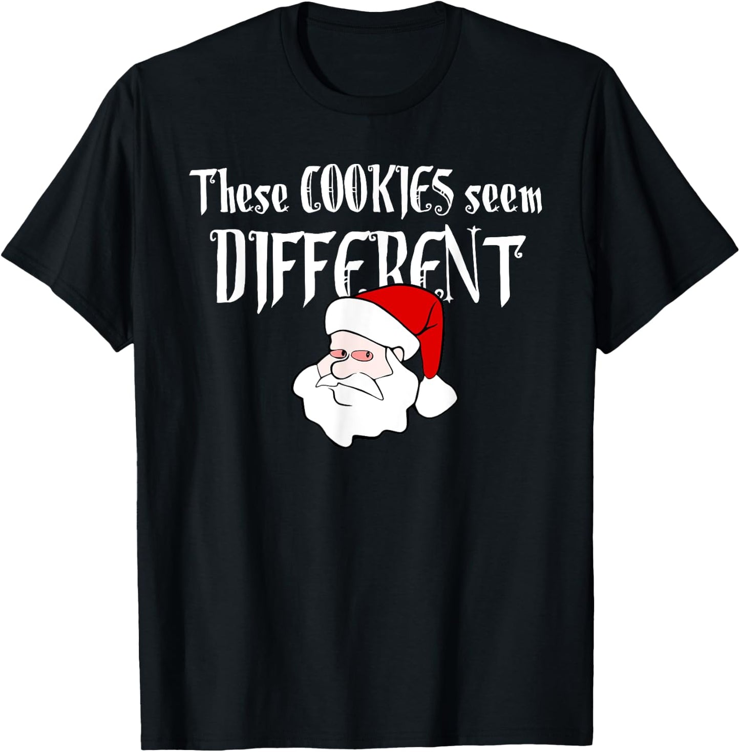 Funny Santa Weed Cookies Cute Adults Christmas T-Shirt - T-Shirt | Black