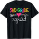 3rd Grade Squad Third Teacher Student Team Back To School Women Girls Kids T-Shirt - T-Shirt | Black