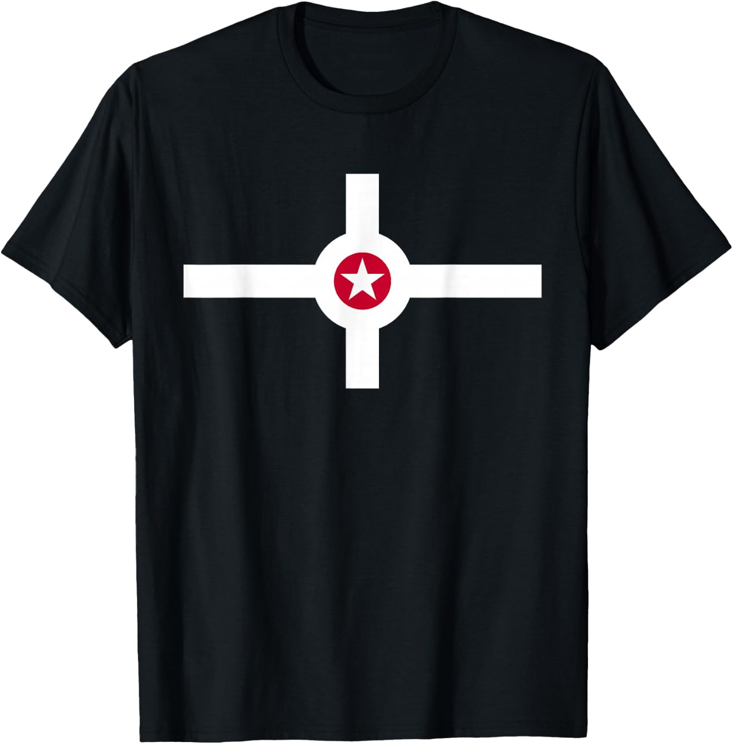 Indianapolis City Flag Print T-Shirt - T-Shirt | Black