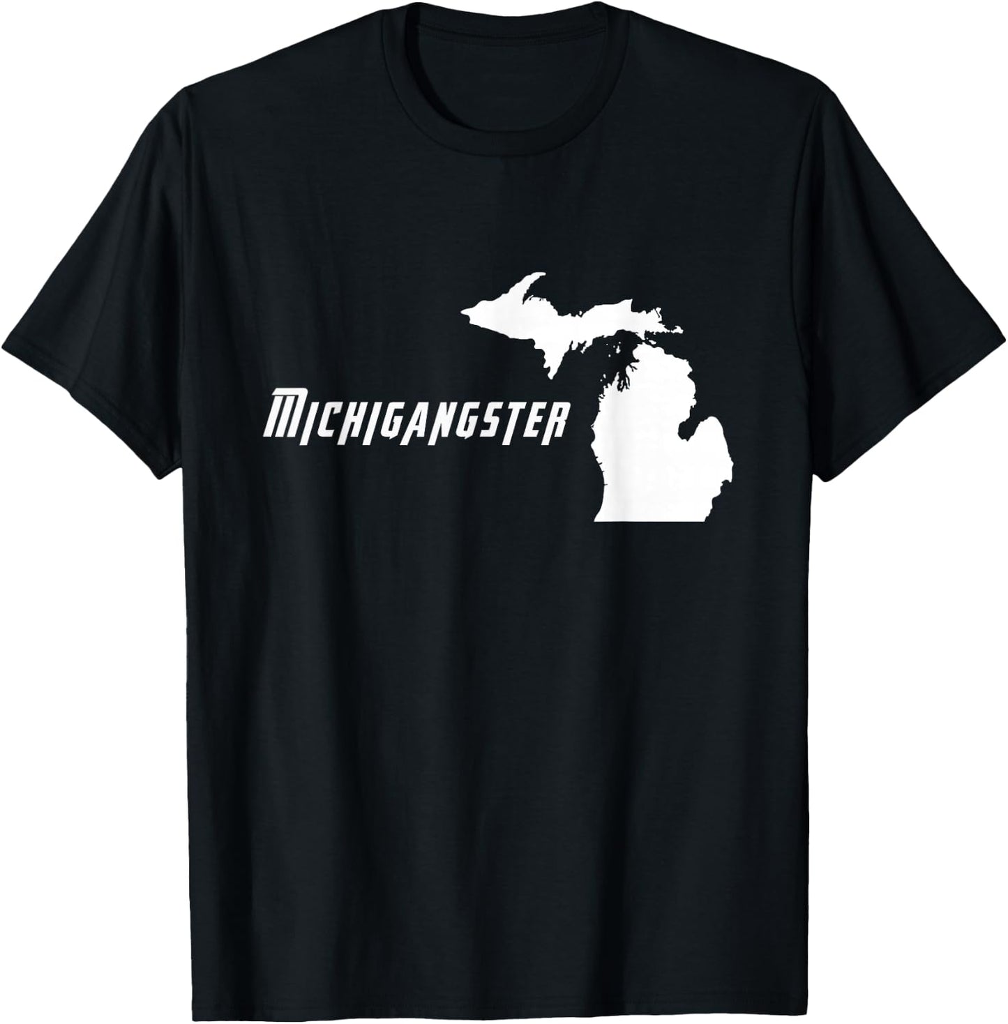 Michigangster - Detroit Michigan, Midwest Mitten T-Shirt - T-Shirt | Black