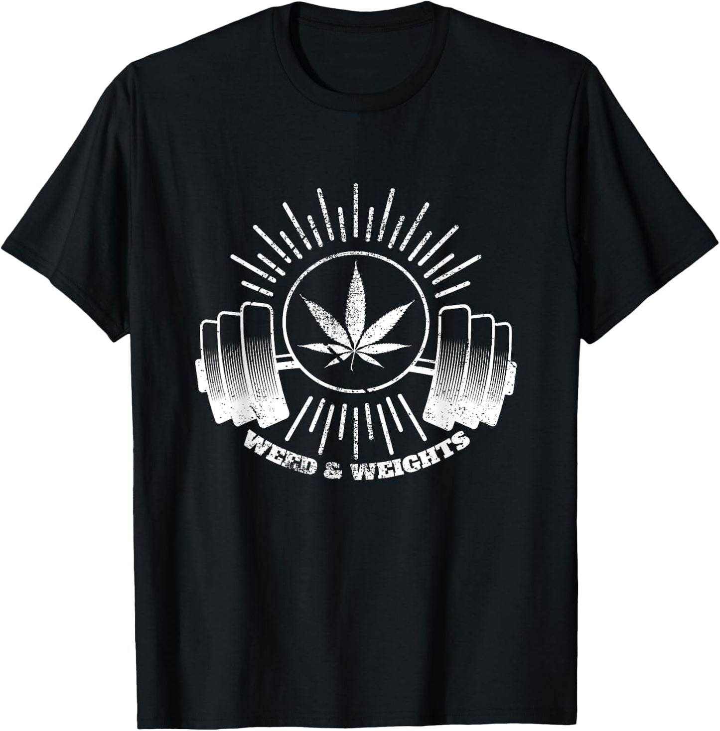Smoke Weed & Lift Weights Weed & Weights T-Shirt - T-Shirt | Black