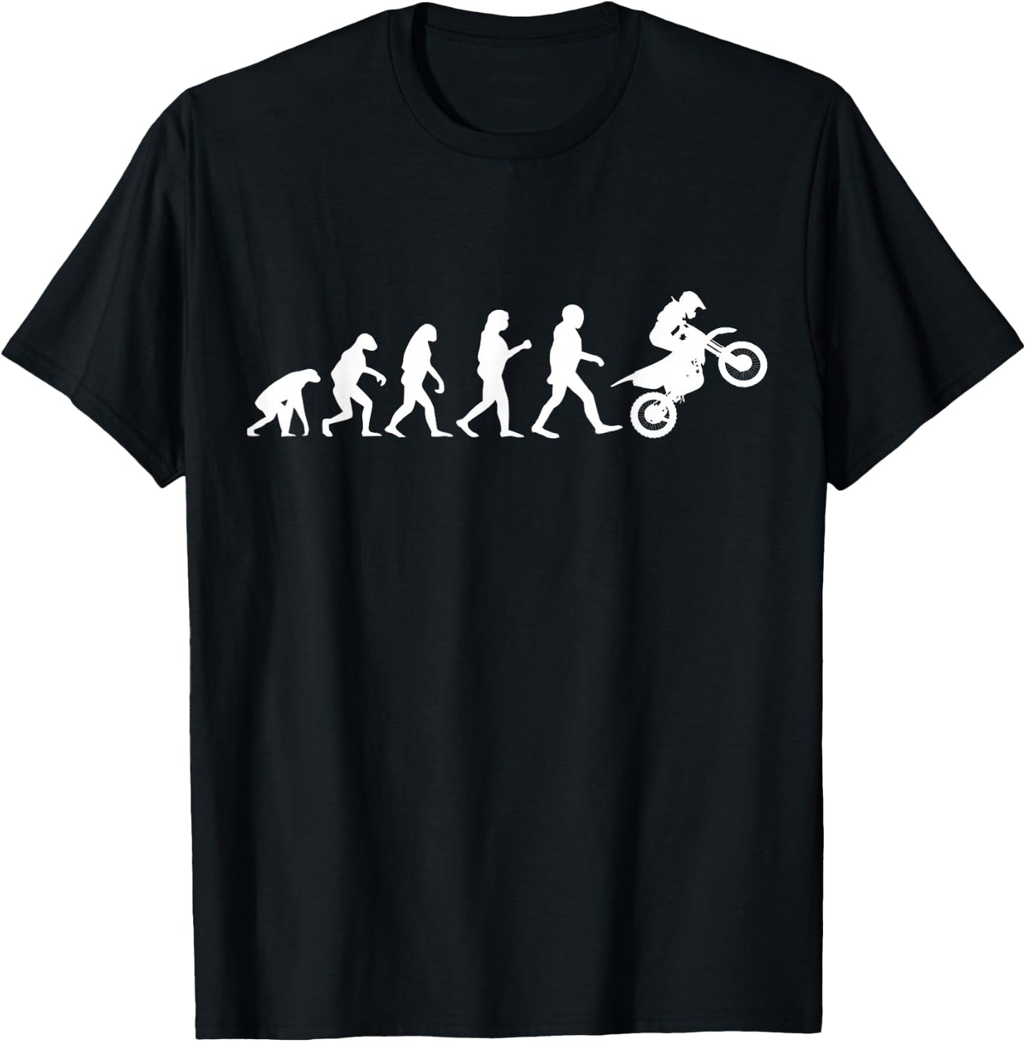 Evolution Biker Motocross MX Motorcycle Dirt Bike Rider T-Shirt - T-Shirt | Black