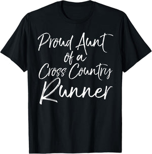 Cross Country Aunt Gift Proud Aunt of a Cross Country Runner T-Shirt - T-Shirt | Black