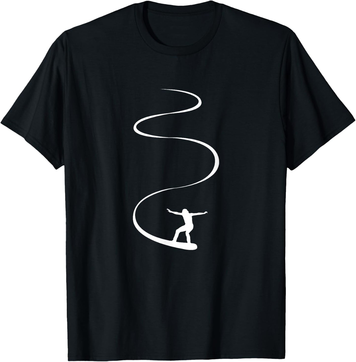 Ride Line Snowboarder Snowboard Ski | Man Woman Kids T-Shirt - T-Shirt | Black