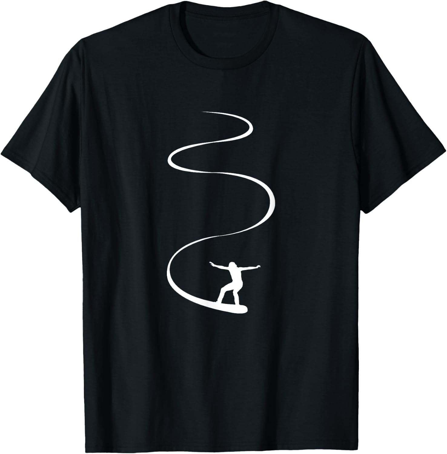 Ride Line Snowboarder Snowboard Ski | Man Woman Kids T-Shirt - T-Shirt | Black