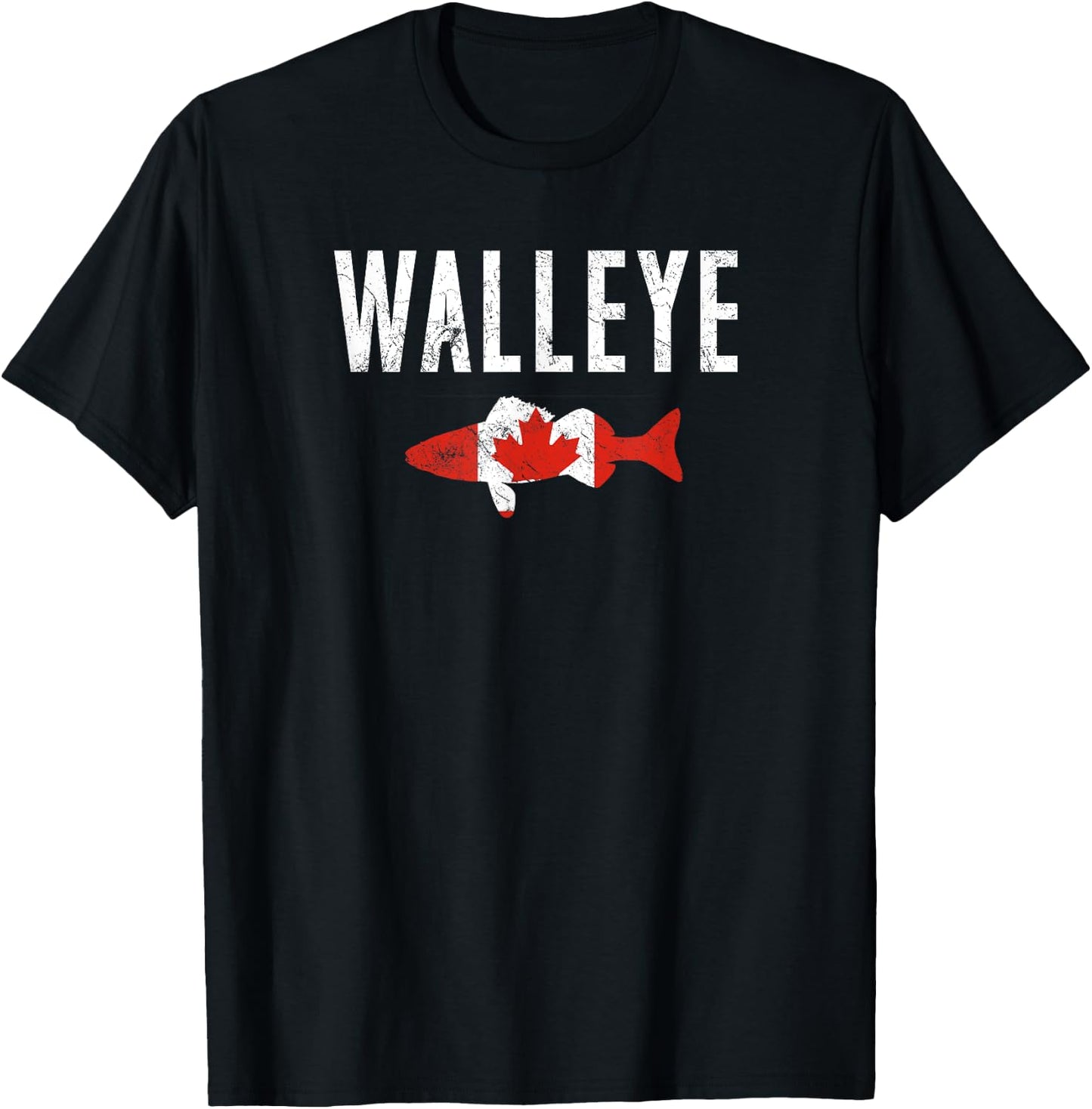 Walleye Canadian | Walleye Fishing Shirt T-Shirt - T-Shirt | Black