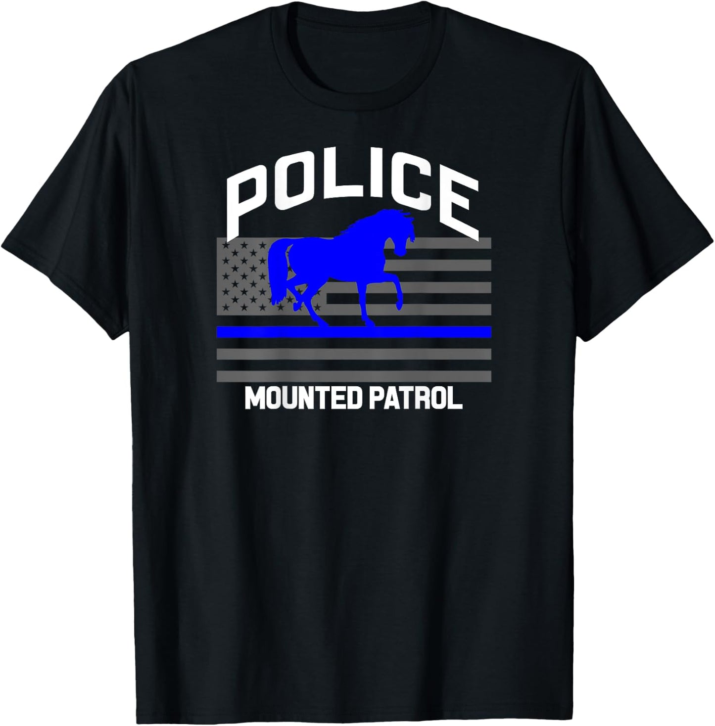 Police Officer Mounted Patrol Cops Law Enforcement T-Shirt - T-Shirt | Black