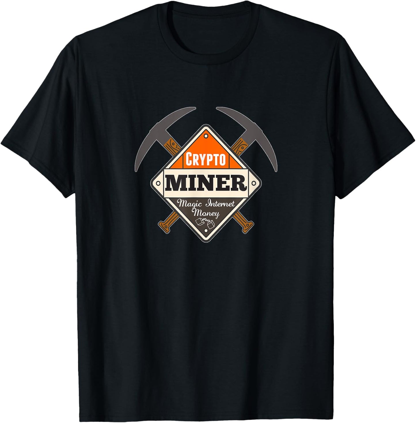 Crypto Miner Bitcoin Cryptocurrency Mining Placard T-Shirt - T-Shirt | Black
