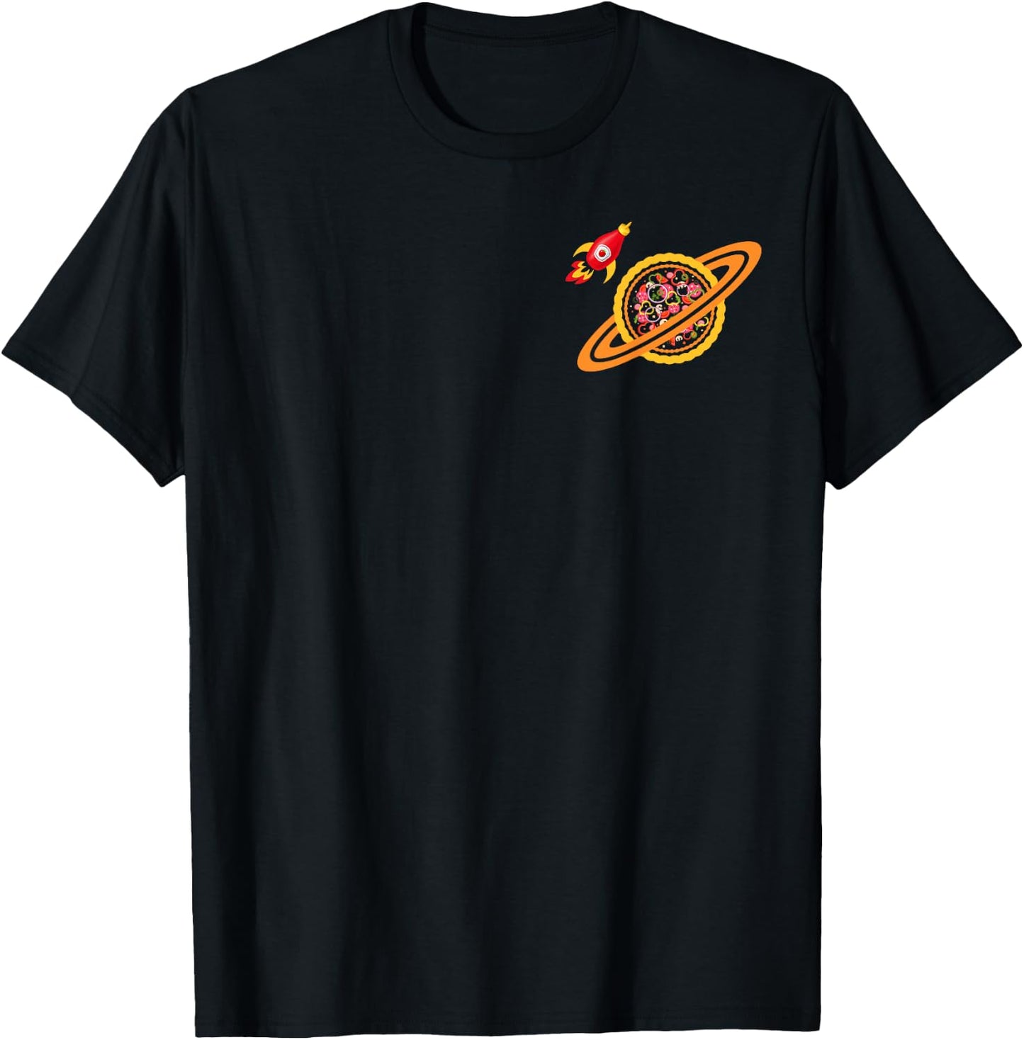 Pizza Planet with Ketchup Rocket T-Shirt - T-Shirt | Black
