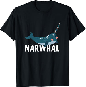Narwhal Shirt For Boys Or Girls | Cute Narwhal Gift T-Shirt - T-Shirt | Black