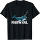Narwhal Shirt For Boys Or Girls | Cute Narwhal Gift T-Shirt - T-Shirt | Black