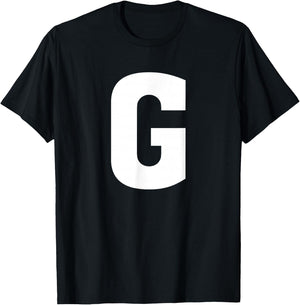 Letter G Shirt Alphabet Capital Letter T-Shirt - T-Shirt | Black