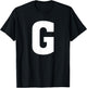 Letter G Shirt Alphabet Capital Letter T-Shirt - T-Shirt | Black