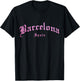Barcelona Spain Vintage Old School English Font T-Shirt - T-Shirt | Black