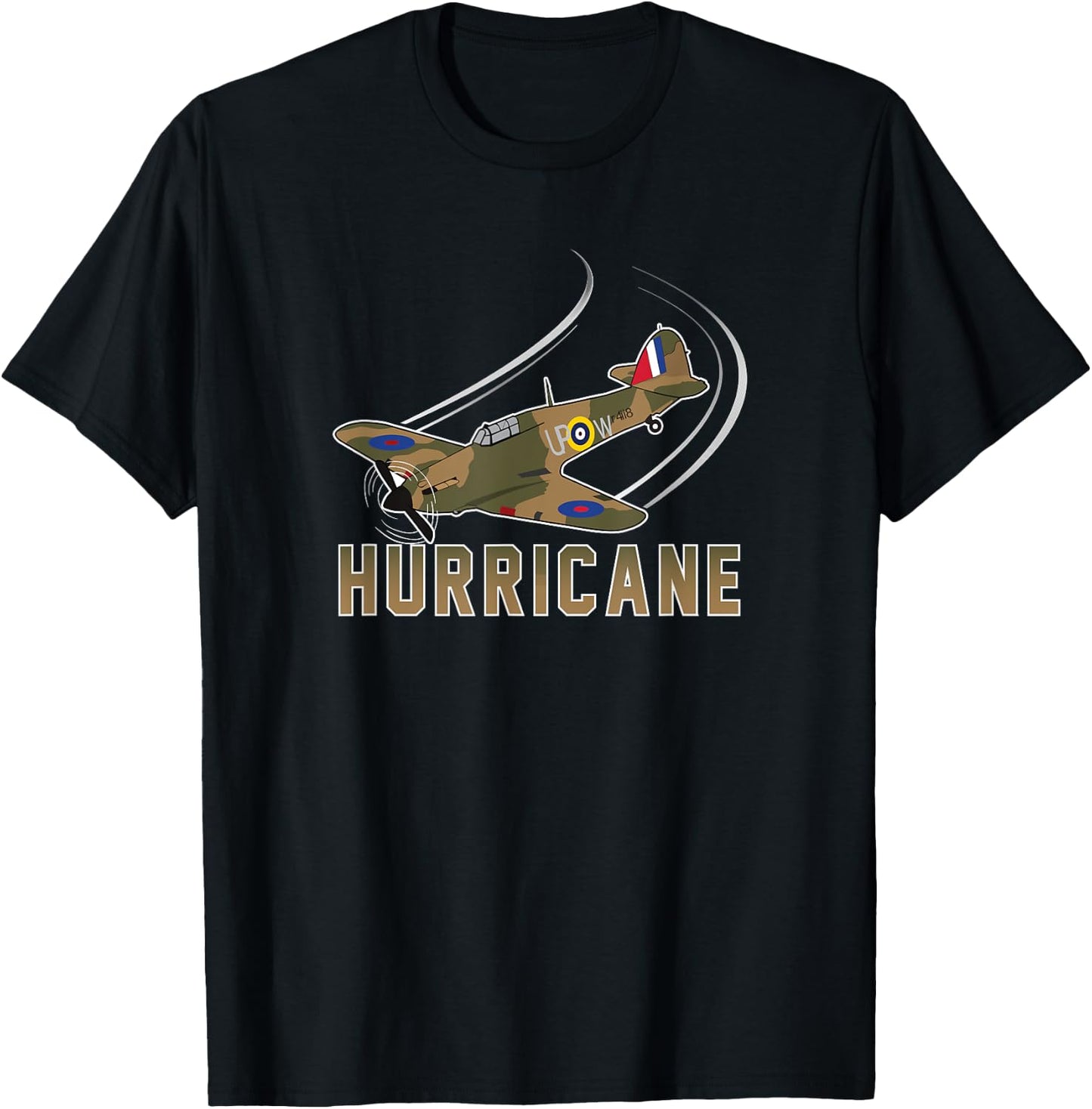 Hawker Hurricane Warbird I WWII Airplane History T-Shirt - T-Shirt | Black
