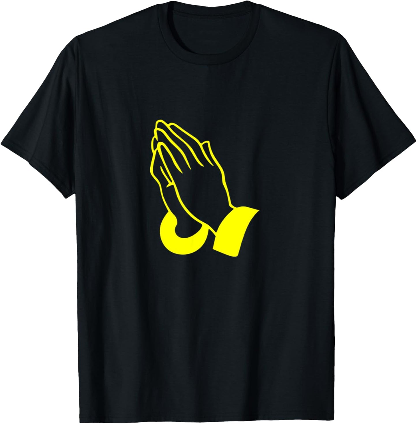 PRAYING HANDS GOD JESUS Print T-Shirt - T-Shirt | Black