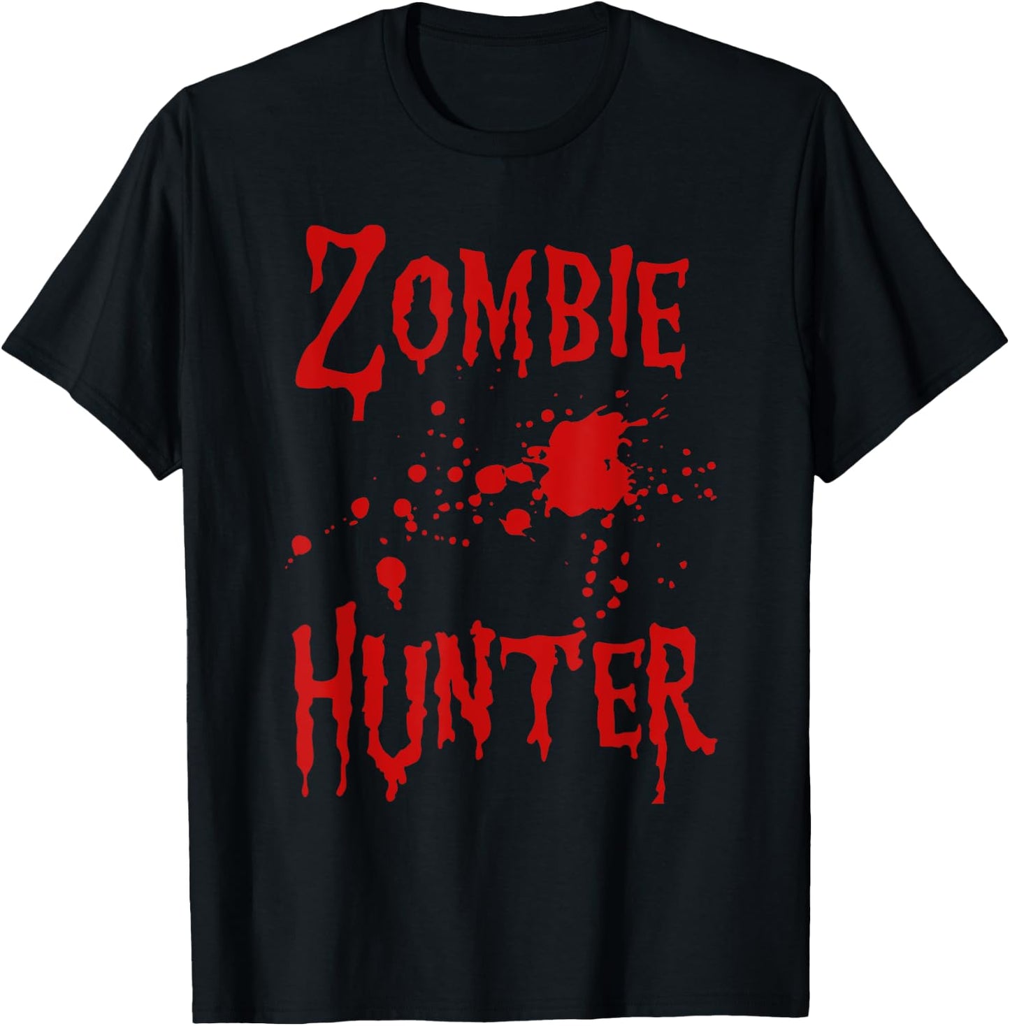 Zombie Hunter Halloween Costume Blood Splatter T-Shirt - T-Shirt | Black
