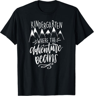 Kindergarten Where The Adventure Begins Teacher T Shirt Men T-Shirt - T-Shirt | Black