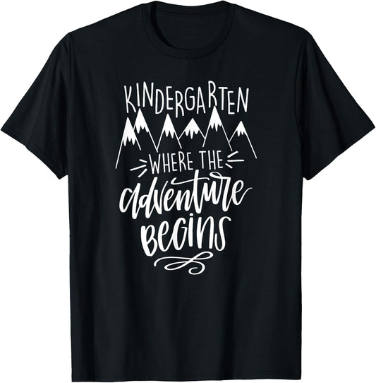 Kindergarten Where The Adventure Begins Teacher T Shirt Men T-Shirt - T-Shirt | Black