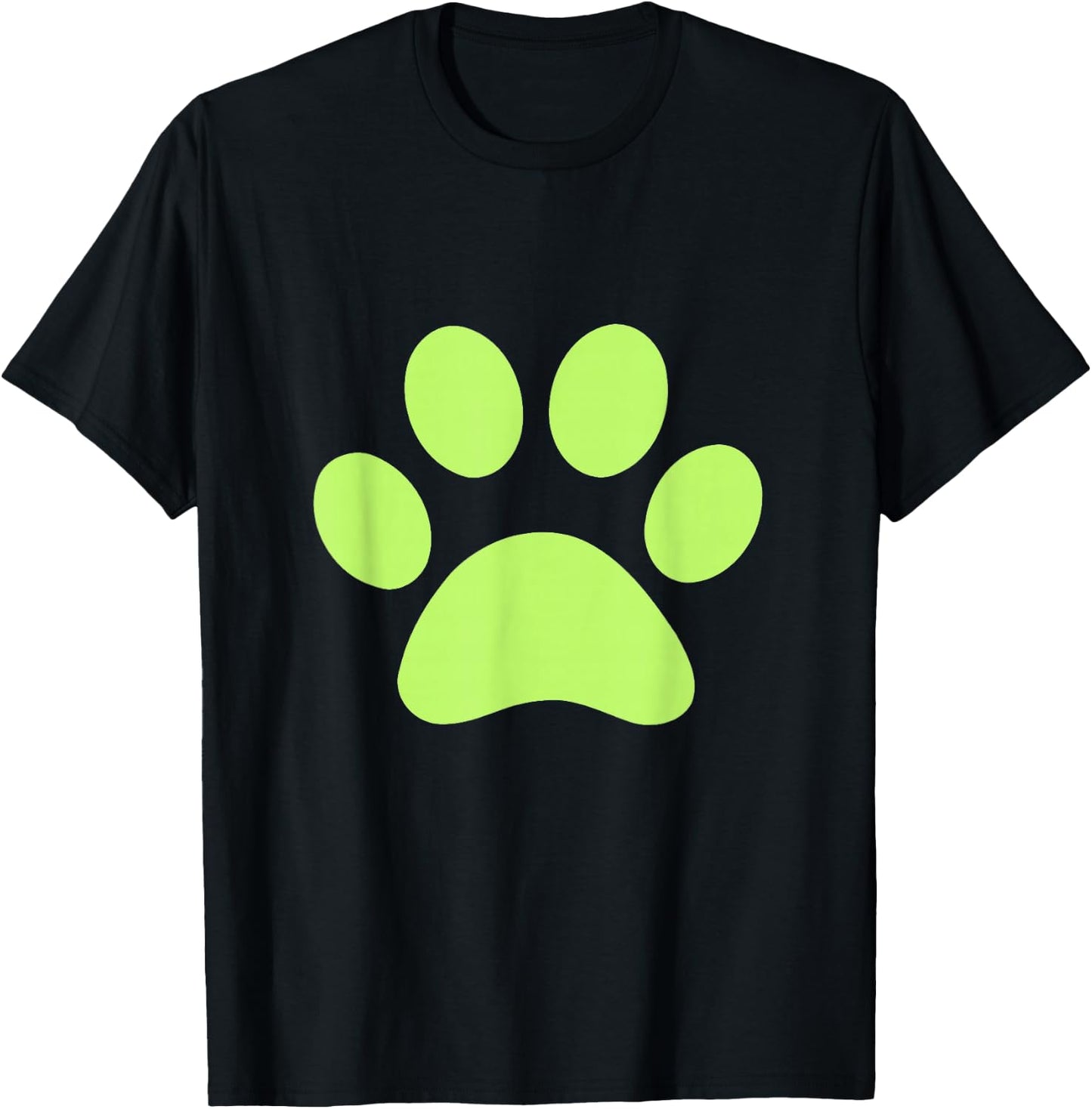 Lime Green Paw Print Dog Lover T-Shirt - T-Shirt | Black