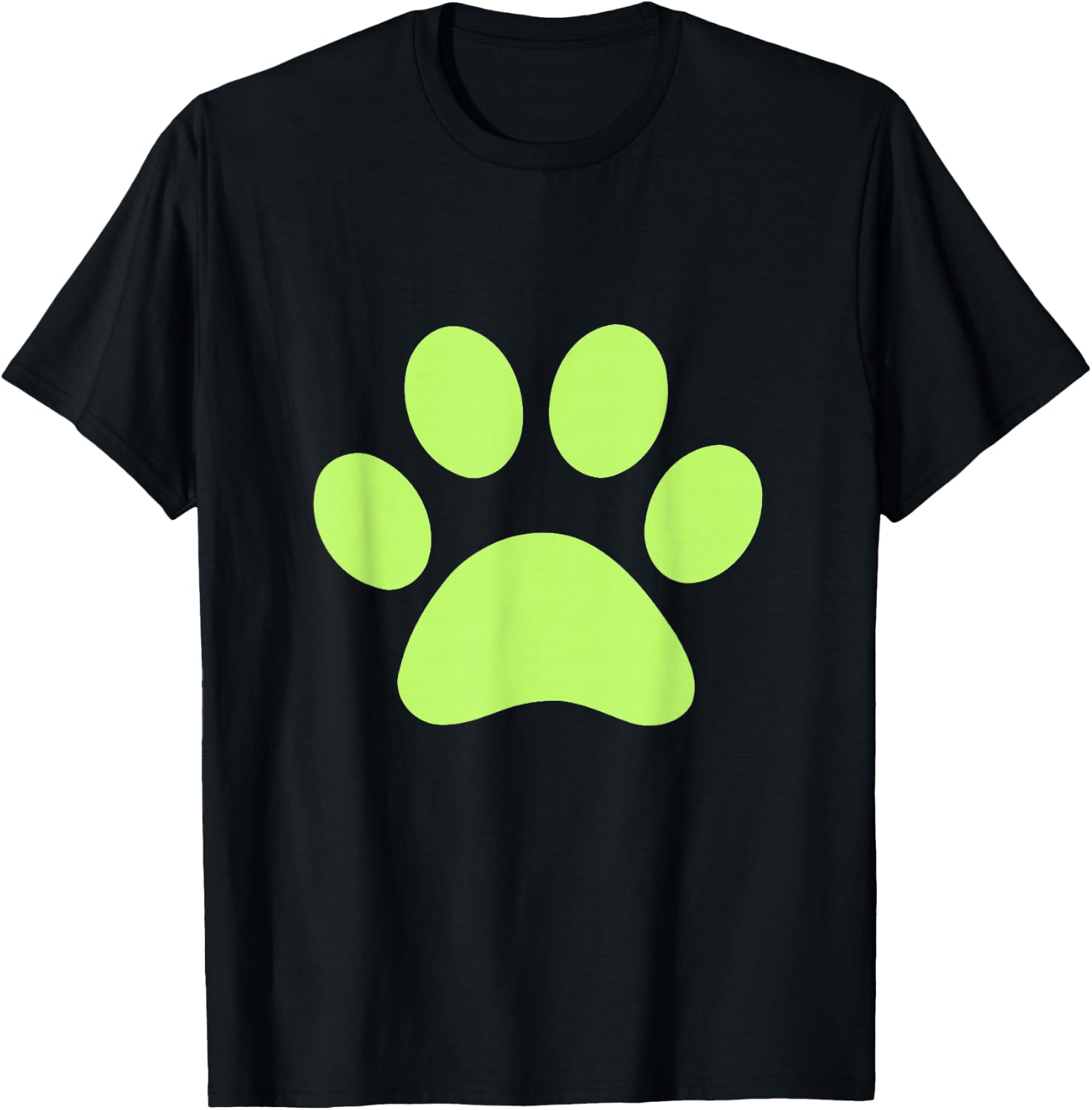 Lime Green Paw Print Dog Lover T-Shirt - T-Shirt | Black