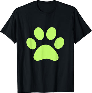 Lime Green Paw Print Dog Lover T-Shirt - T-Shirt | Black