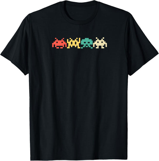 80s Video Game Vintage Retro Arcade Raglan Baseball T-Shirt - T-Shirt | Black