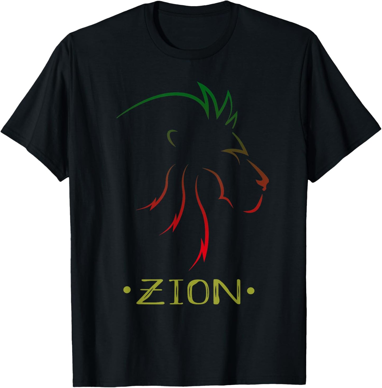 Zion King Lion Shirt Zion Africa Shirt Rastafarian Color T-Shirt - T-Shirt | Black