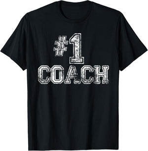 #1 Coach T Shirt - Number One Team Gift T-Shirt - T-Shirt | Black