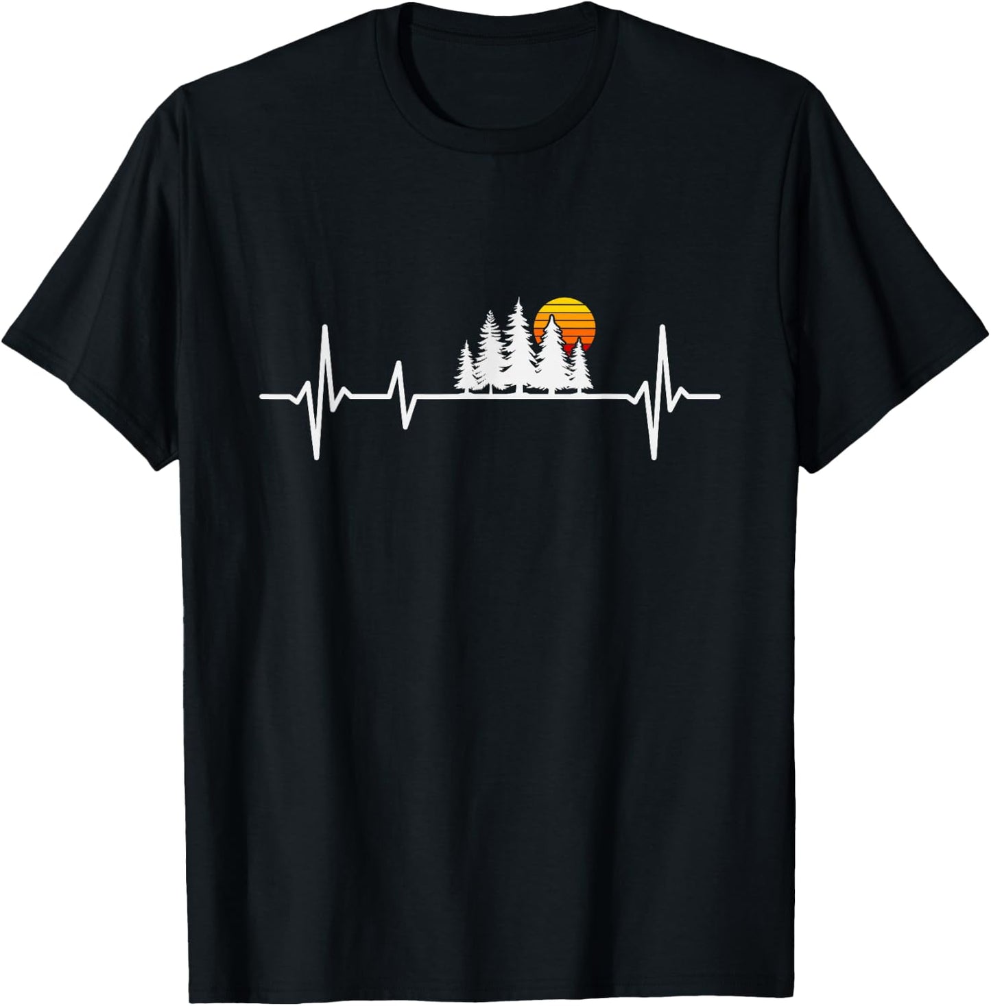 Trees Wildlife Nature Heartbeat Forest T-Shirt - T-Shirt | Black