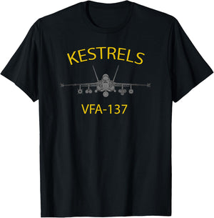 VFA-137 "Kestrels" Squadron F-18 Super Hornet T-Shirt - T-Shirt | Black