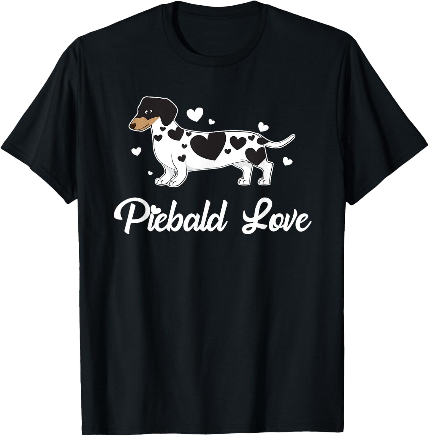 Piebald Shirt Wiener Dog for Puppy Lovers Men Women Girls Kids T-Shirt - T-Shirt | Black