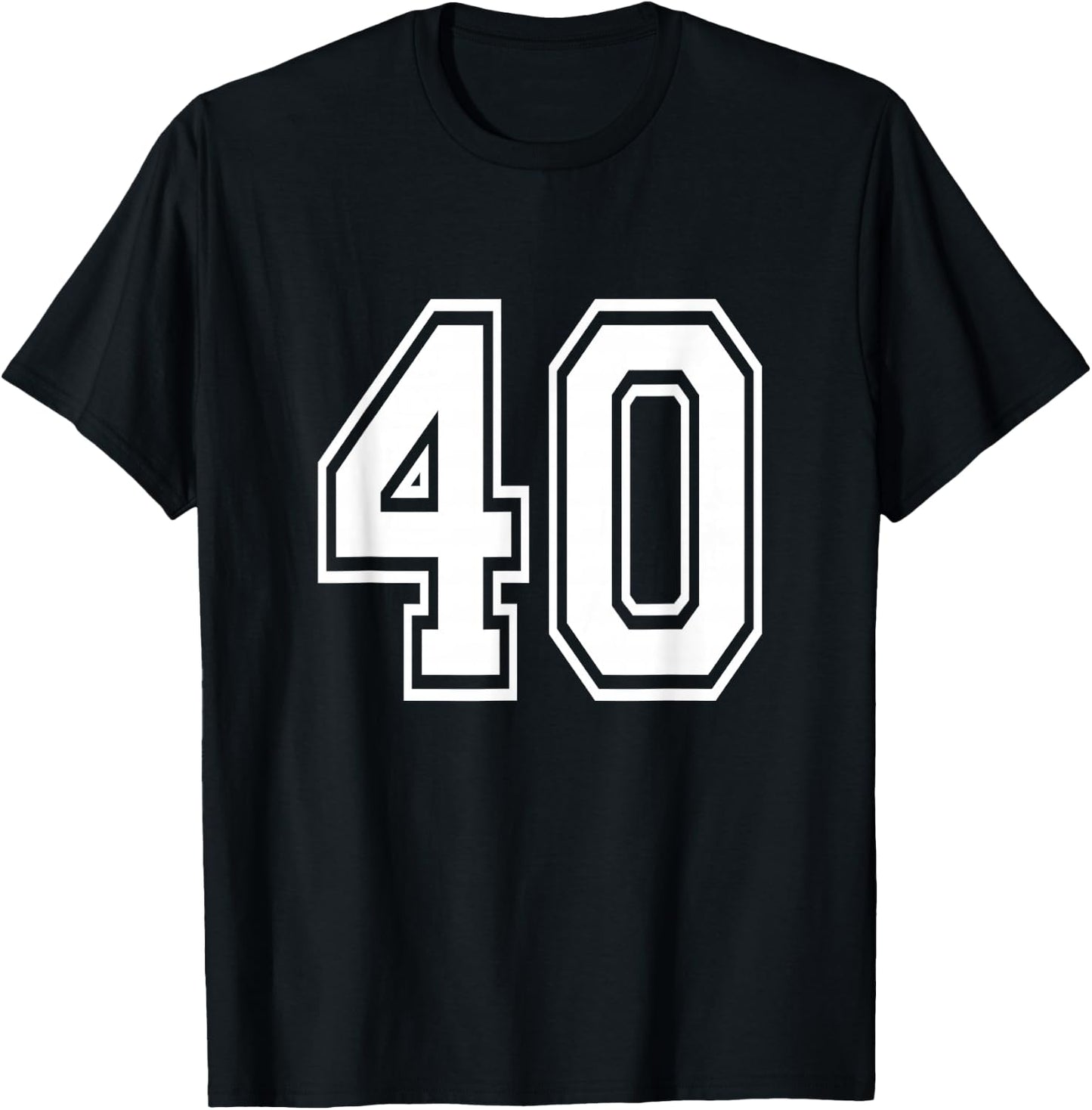 Number 40 Birthday Varsity Sports Team Jersey T-Shirt - T-Shirt | Black