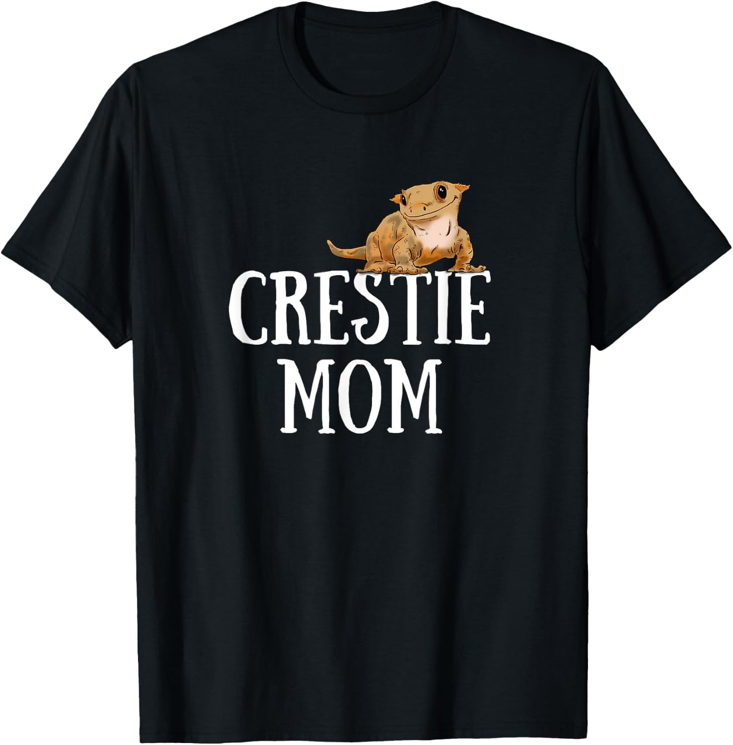 Crested Gecko Mom, Gecko Lover, Cute Crestie, Reptile Mom T-Shirt - T-Shirt | Black