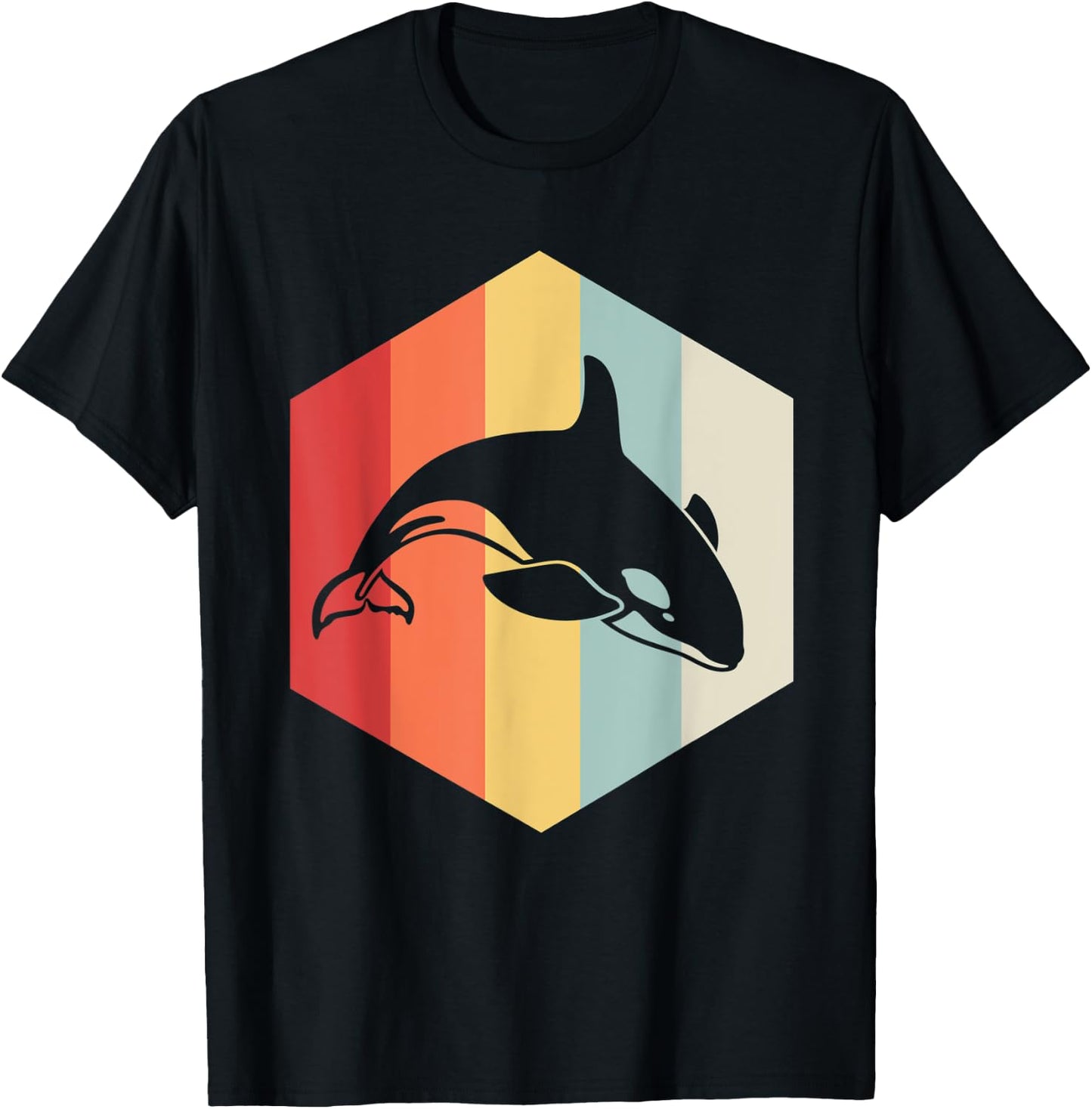Retro Orca Animal Vintage Killer Whale T-Shirt - T-Shirt | Black
