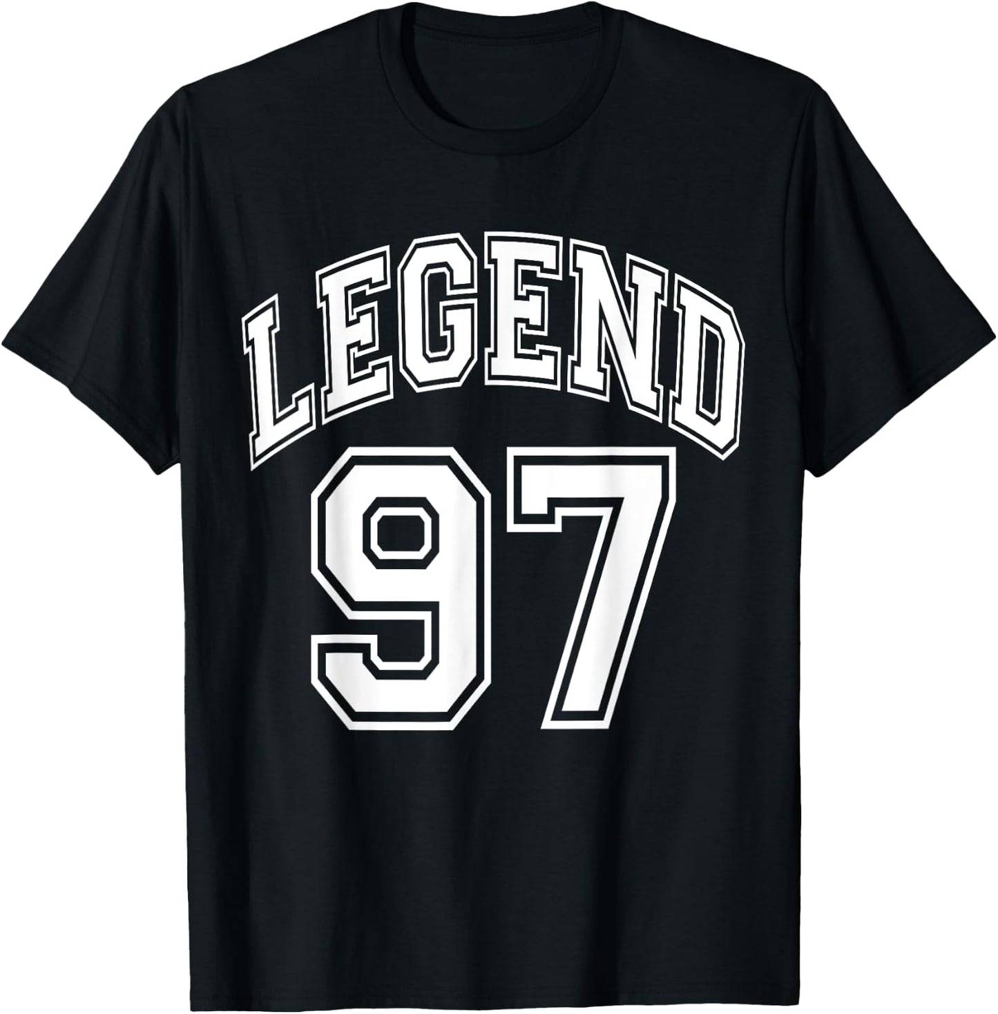 Legend 97 Number Varsity Team - 97th Birthday & 97 Years Old T-Shirt - T-Shirt | Black