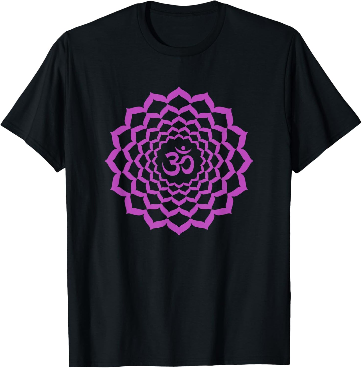 Crown Chakra OM Symbol Violet Sahasrara Yoga T-Shirt - T-Shirt | Black