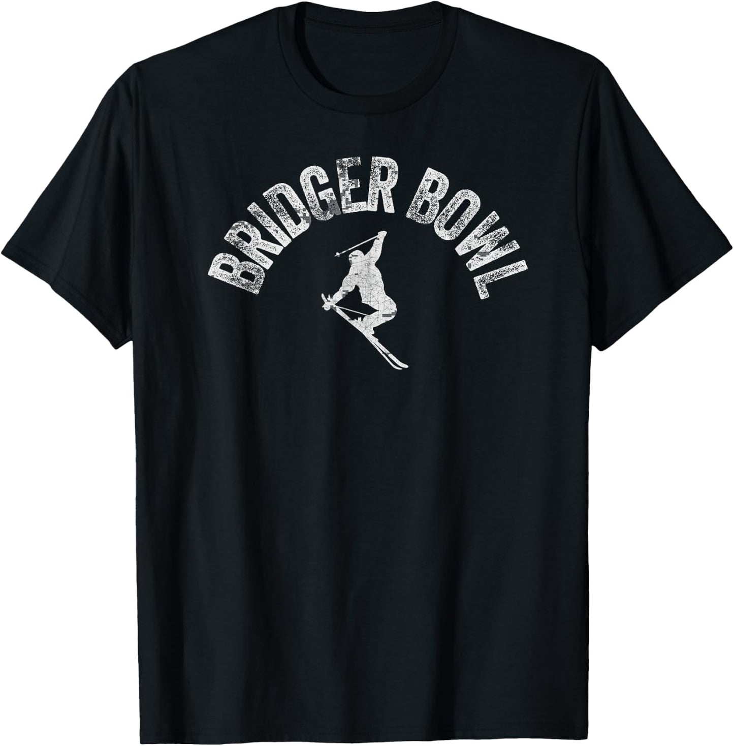 Ski Bridger Bowl Vintage Skiing Cool Montana Skier Gear T-Shirt - T-Shirt | Black