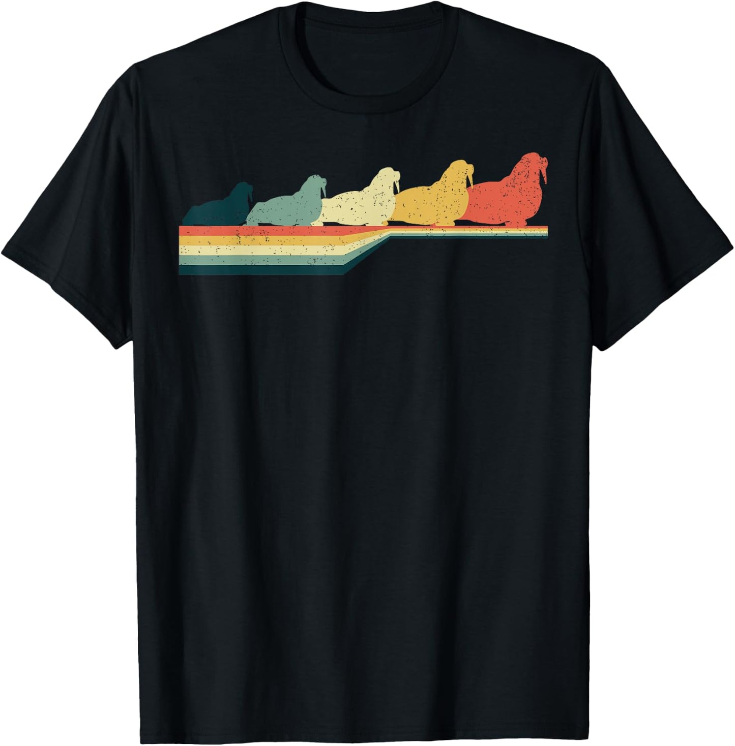 WALRUS Vintage Retro Style Cute Gifts T-Shirt - T-Shirt | Black