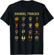 Children's Kids Wild Animal Tracks Childrens Learning Design T-Shirt - T-Shirt | Black