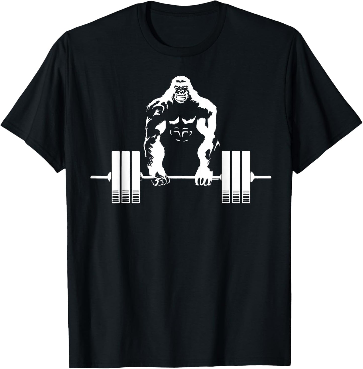 Weightlifting Gorilla Gym - Fitness Gorilla Lifting - Black, , Small, Short Sleeve, Classic Fit, Cotton, Polyester Blend T-Shirt - T-Shirt | Black