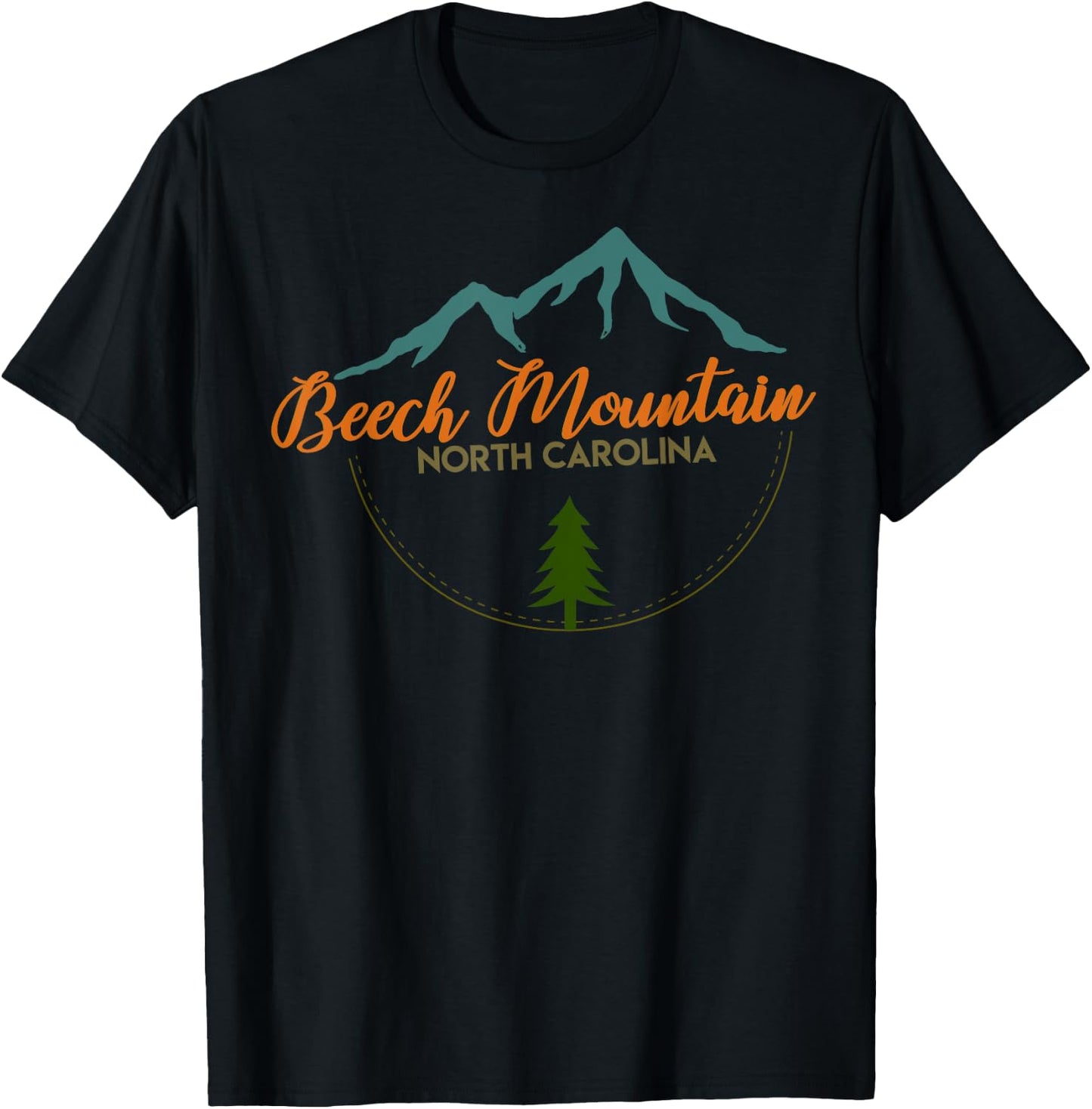 Beech Mountain Retro Adventure Skiing Snowboard Shirt T-Shirt - T-Shirt | Black