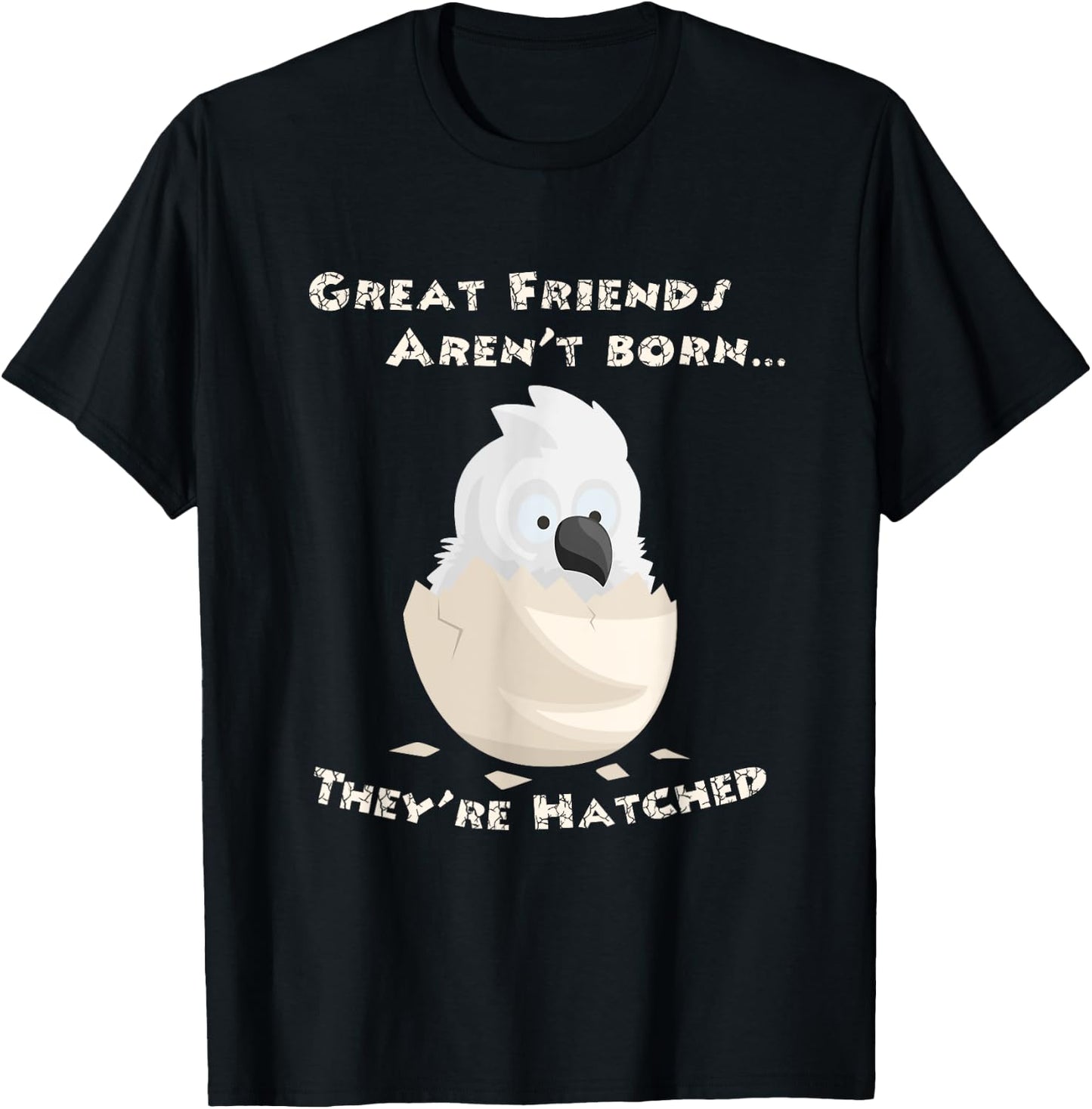 Umbrella Cockatoo Friends Hatched T-Shirt - T-Shirt | Black