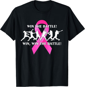 Win the Battle FastPitch Softball Breast Cancer T-Shirt - T-Shirt | Black