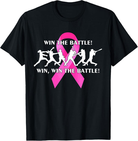 Win the Battle FastPitch Softball Breast Cancer T-Shirt - T-Shirt | Black
