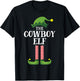 Cowboy Elf Matching Family Group Christmas Party Pyjamas T-Shirt - T-Shirt | Black