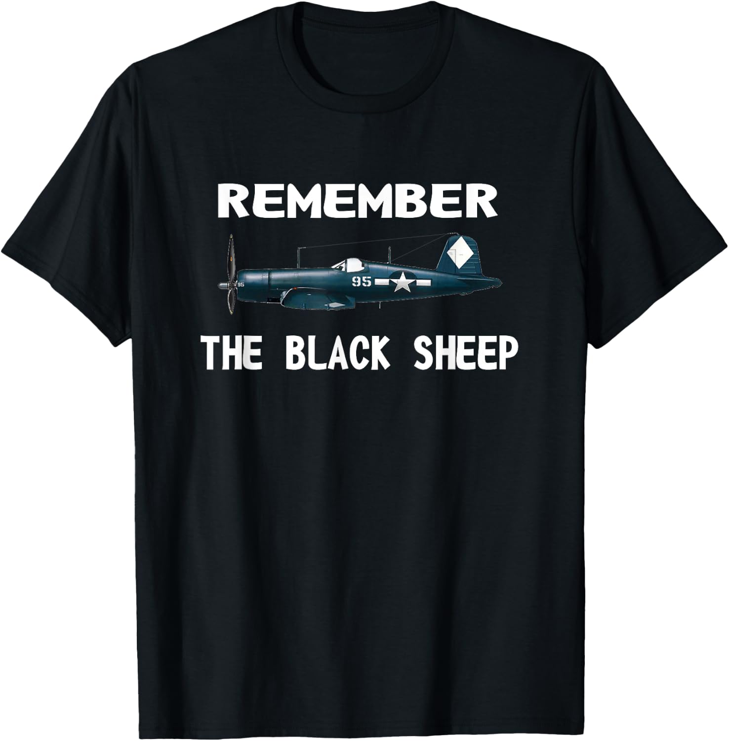 CORSAIR WWII HISTORY SHIRT Black Sheep Squadron Pilot T-Shirt - T-Shirt | Black
