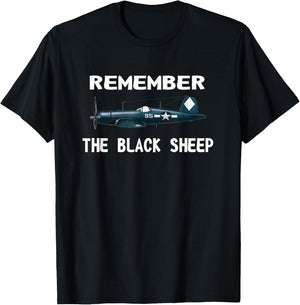 CORSAIR WWII HISTORY SHIRT Black Sheep Squadron Pilot T-Shirt - T-Shirt | Black
