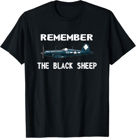 CORSAIR WWII HISTORY SHIRT Black Sheep Squadron Pilot T-Shirt - T-Shirt | Black
